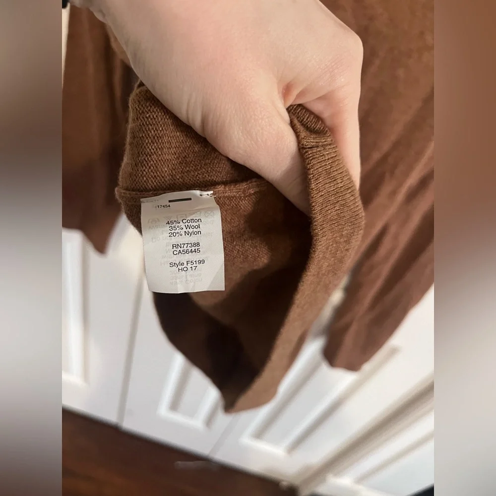 J.Crew Wool Blend Sweater Brown Crewneck Size Medium